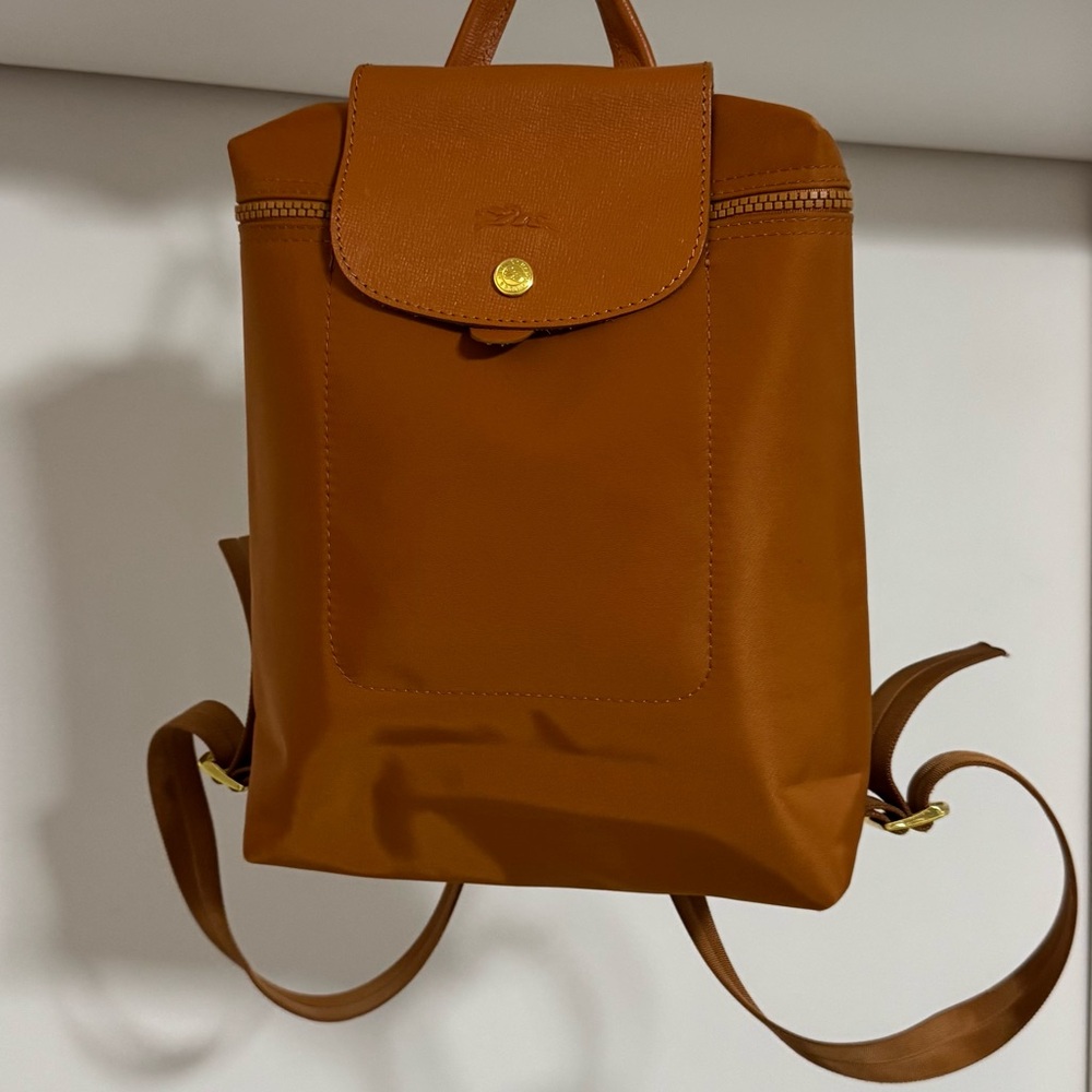 Longchamp Small Backpack in Cognac Brown